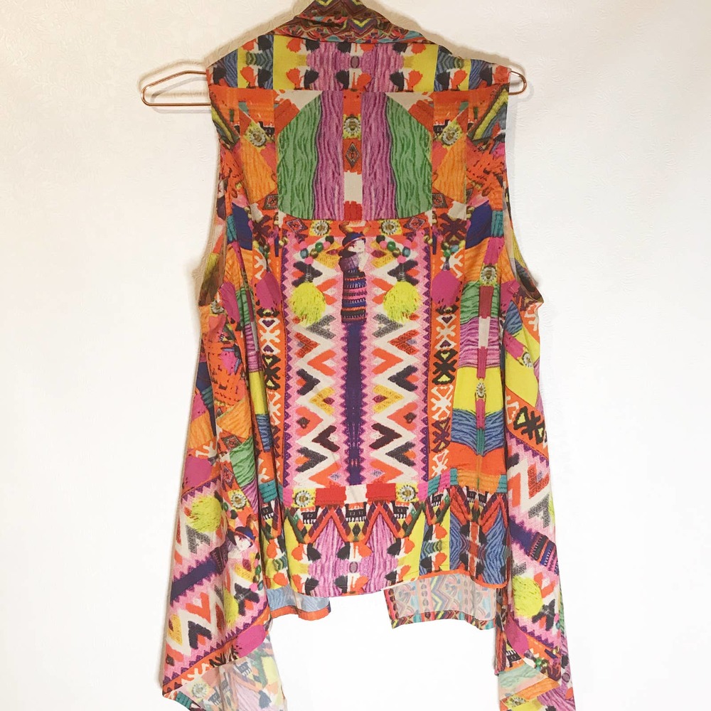 Soft surroundings colorful cardigan L XL - Picture 2 of 5